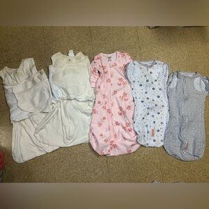 Lot‎ Of 5 Halo Swaddle Me Carter Sleep Sack Zip Arms Out Transition Sz 3-6m